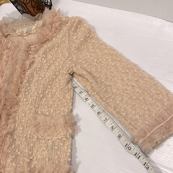Anthropologie  Women’s A’reve Sheer Trim Jacket / Cardigan must see !! 😍 - Picture 6 of 14